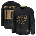 Kdoa Custom C.Flames Black 2024 Military Appreciation Practice Jerseys