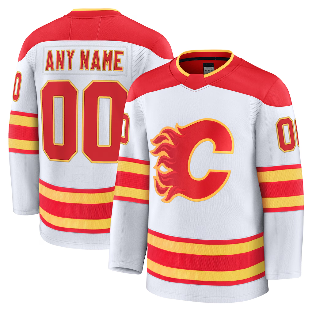 Kdoa Custom C.Flames White Away Premium Jerseys