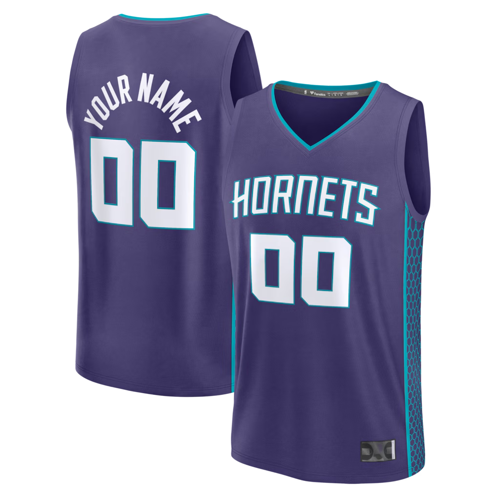 Kdoa Custom C.Hornets  Purple Fast Break Jerseys - Icon Edition