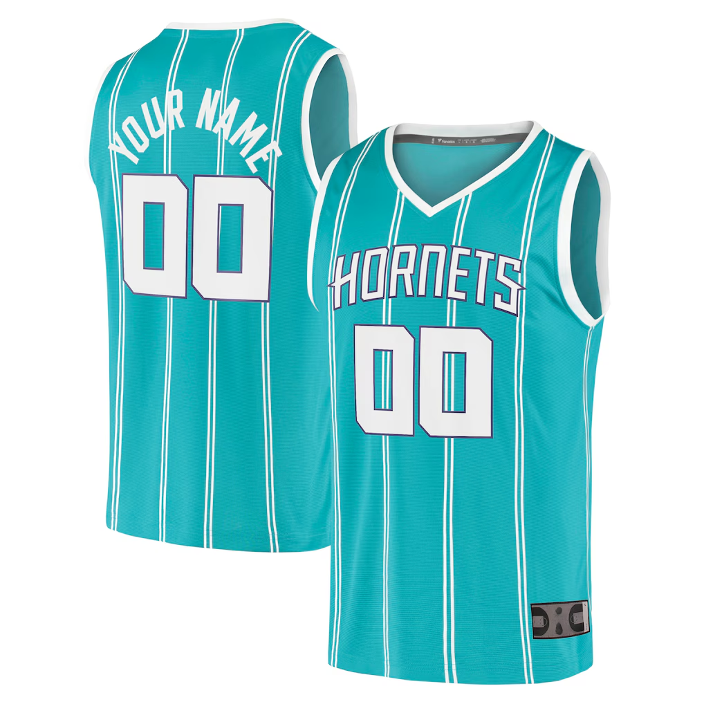 Kdoa Custom C.Hornets  Teal Fast Break Replica Jerseys - Icon Edition