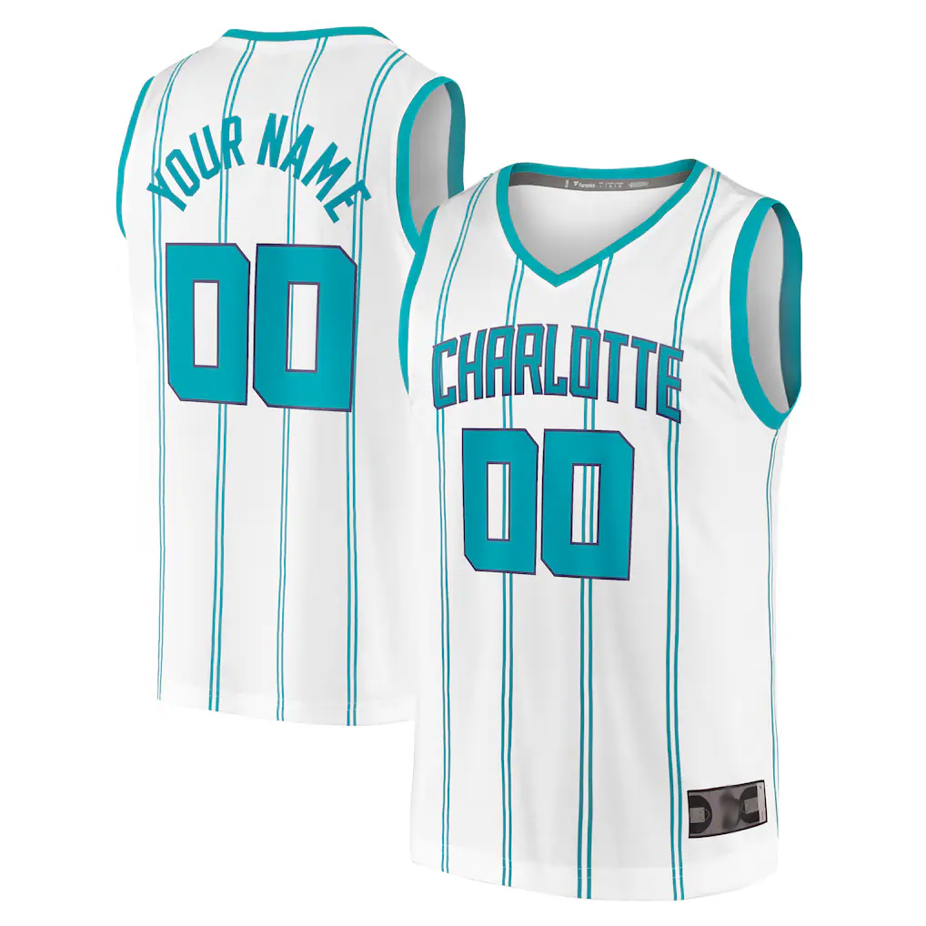 Kdoa Custom C.Hornets  White Fast Break Custom Replica Jerseys - Association Edition