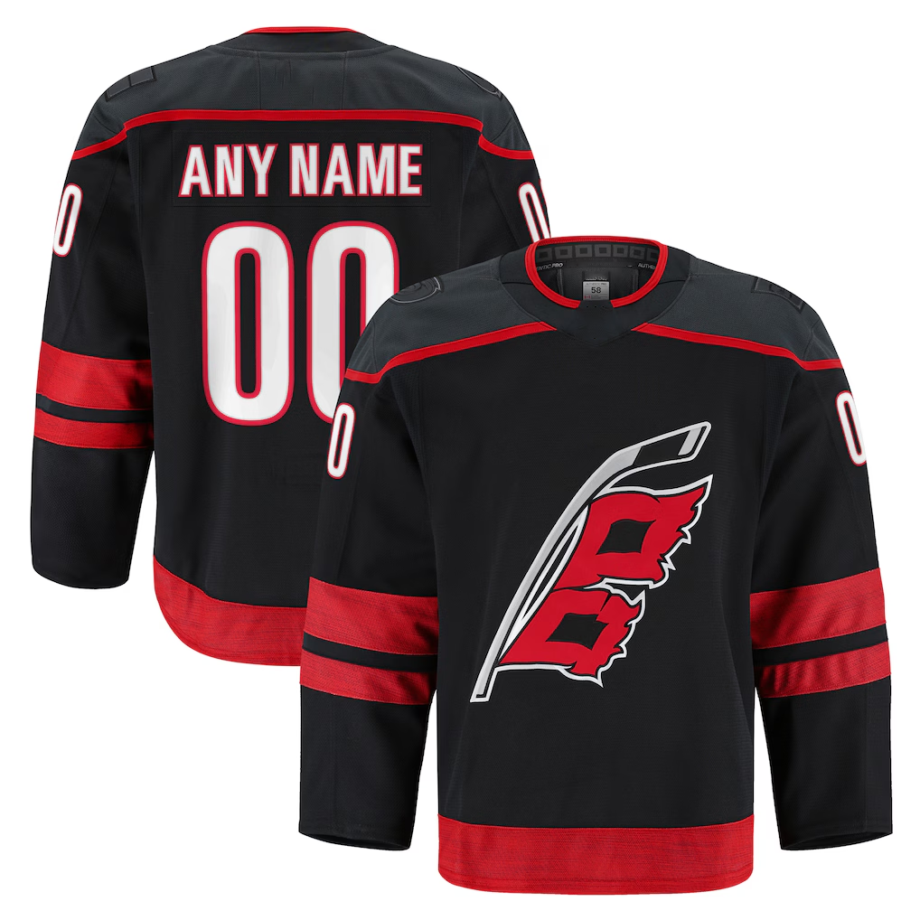 Kdoa Custom C.Hurricanes Black Home Authentic Pro Stitched Jerseys