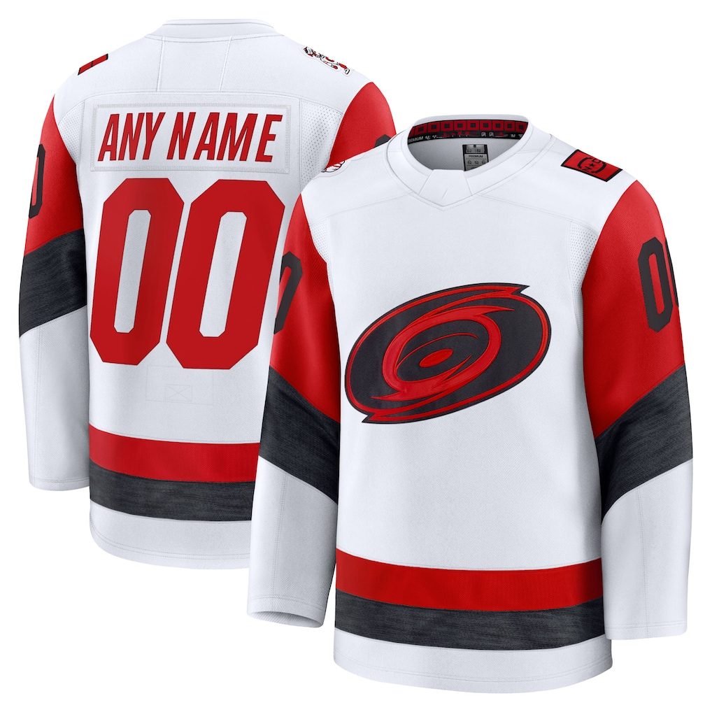 Kdoa Custom C.Hurricanes White Away Premium Stitched Jerseys