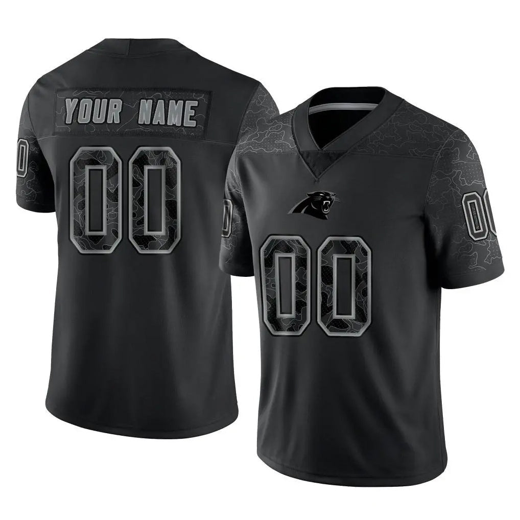 Kdoa Custom C.Panthers Black Limited Reflective Game Any Name & Numbers Stitched Jerseys