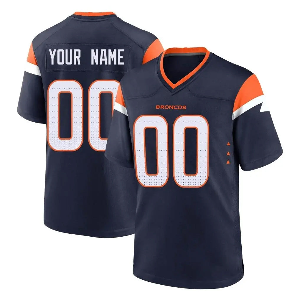 Kdoa Custom D.Broncos Navy Home Game Any Name & Numbers Stitched Jerseys