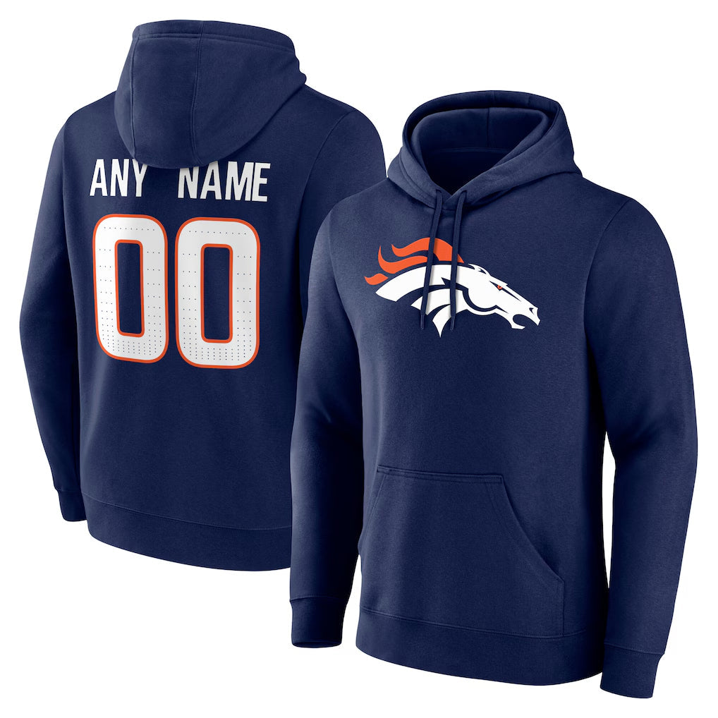 Kdoa Custom D.Broncos Navy Pullover Hoodie Limited Any Name & Numbers Stitched Jerseys