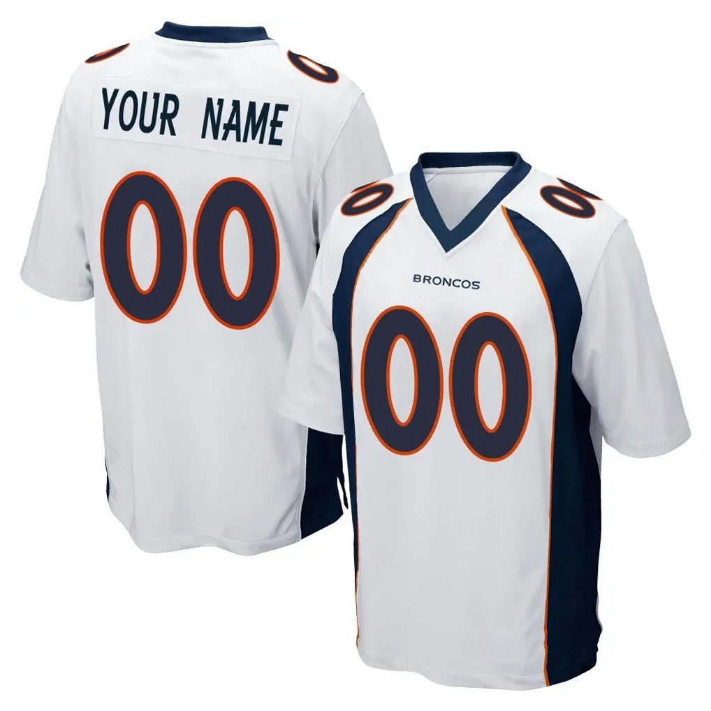 Kdoa Custom D.Broncos White Game Any Name & Numbers Stitched Jerseys