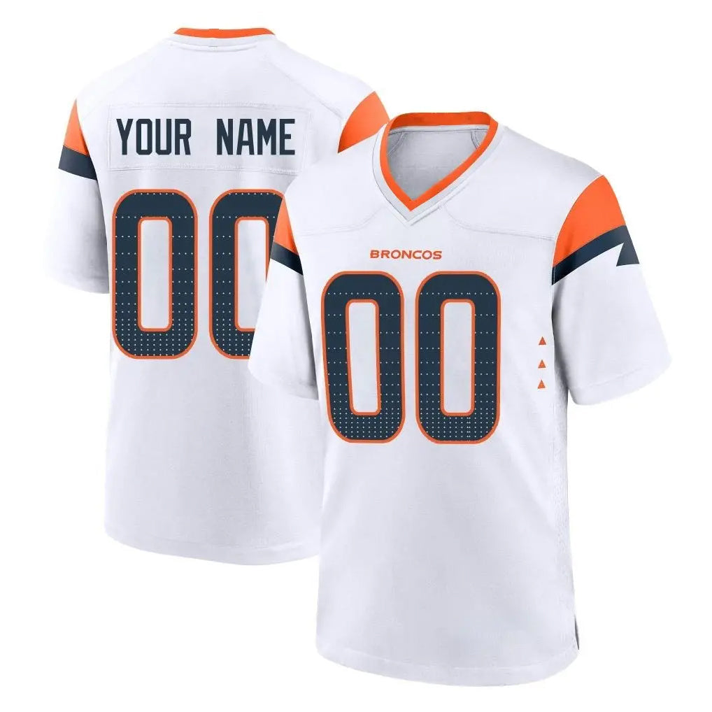 Kdoa Custom D.Broncos White Home Game Any Name & Numbers Stitched Jerseys