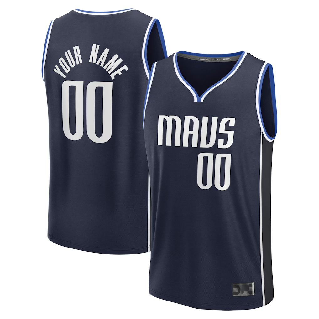Kdoa Custom D.Mavericks Navy Fast Break Jerseys - Statement Edition