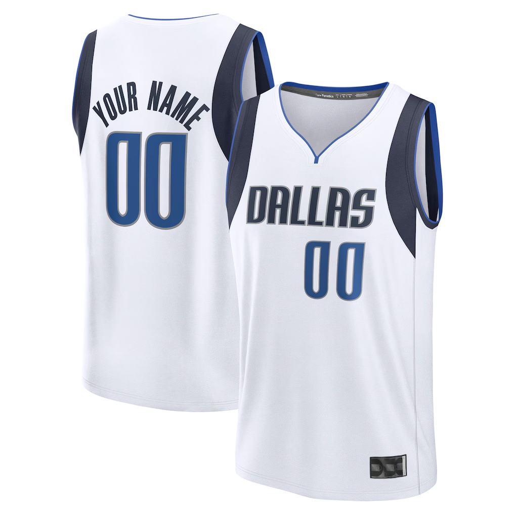 Kdoa Custom D.Mavericks White Fast Break Jerseys - Association Edition