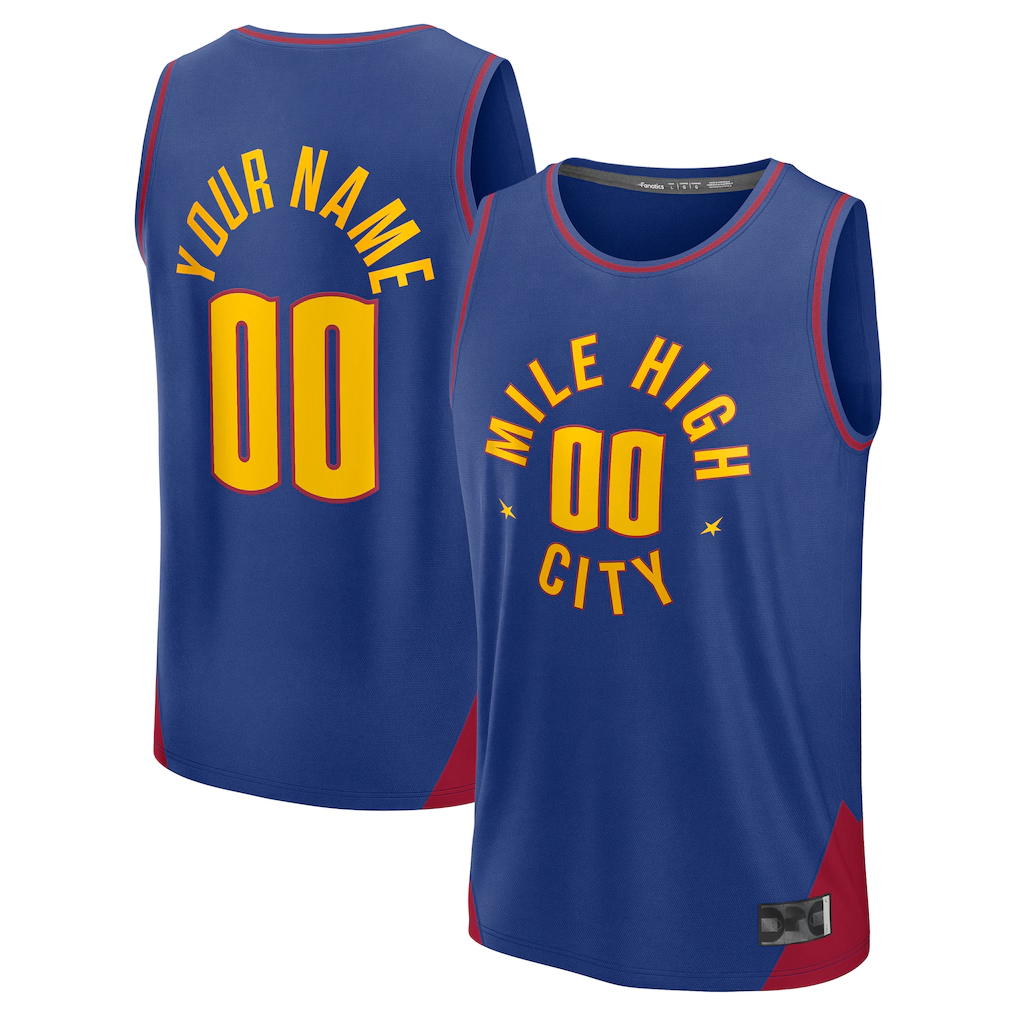 Kdoa Custom D.Nuggets  Blue Fast Break Jerseys - Statement Edition