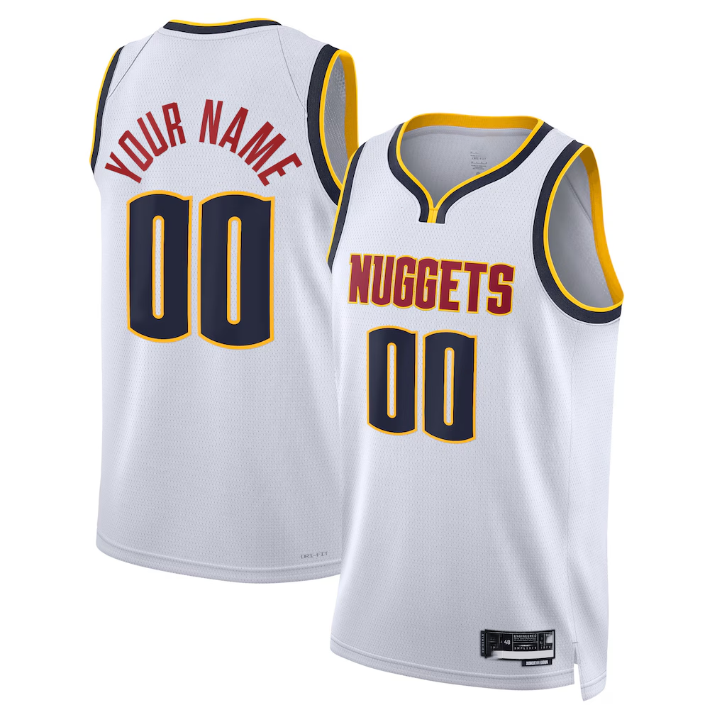Kdoa Custom D.Nuggets White Swingman Jerseys - Association Edition