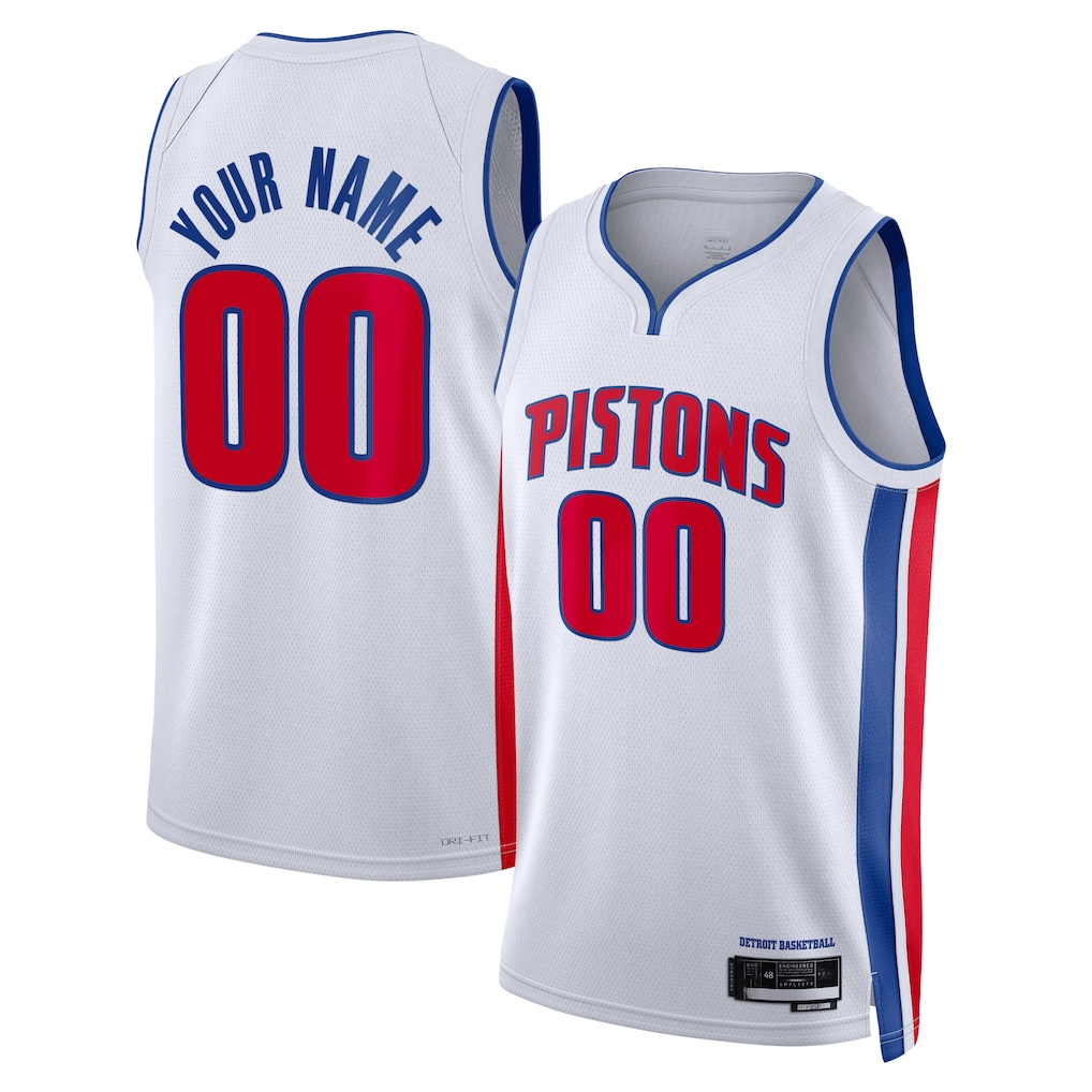 Kdoa Custom D.Pistons White Swingman Jerseys - Association Edition