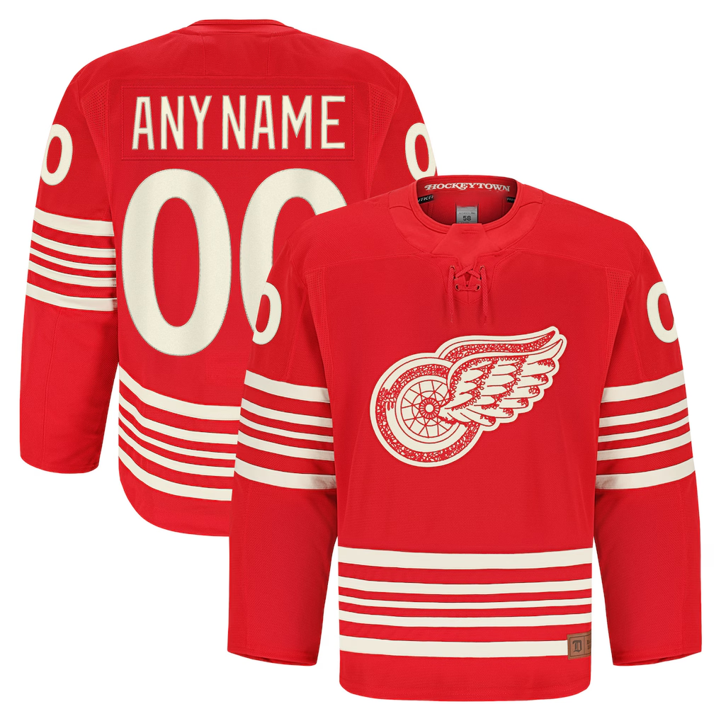 Kdoa Custom D.Red wings Red Anniversary Authentic Pro Jerseys