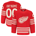 Kdoa Custom D.Red wings Red Anniversary Authentic Pro Jerseys