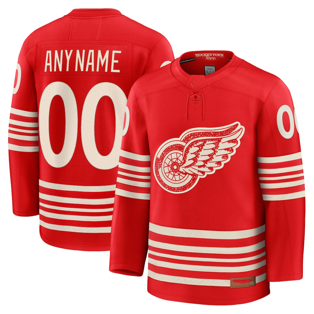 Kdoa Custom D.Red wings Red Centennial Premium Jerseys