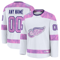 Kdoa Custom D.Red wings White 2024 Hockey Fights Cancer Practice Jerseys