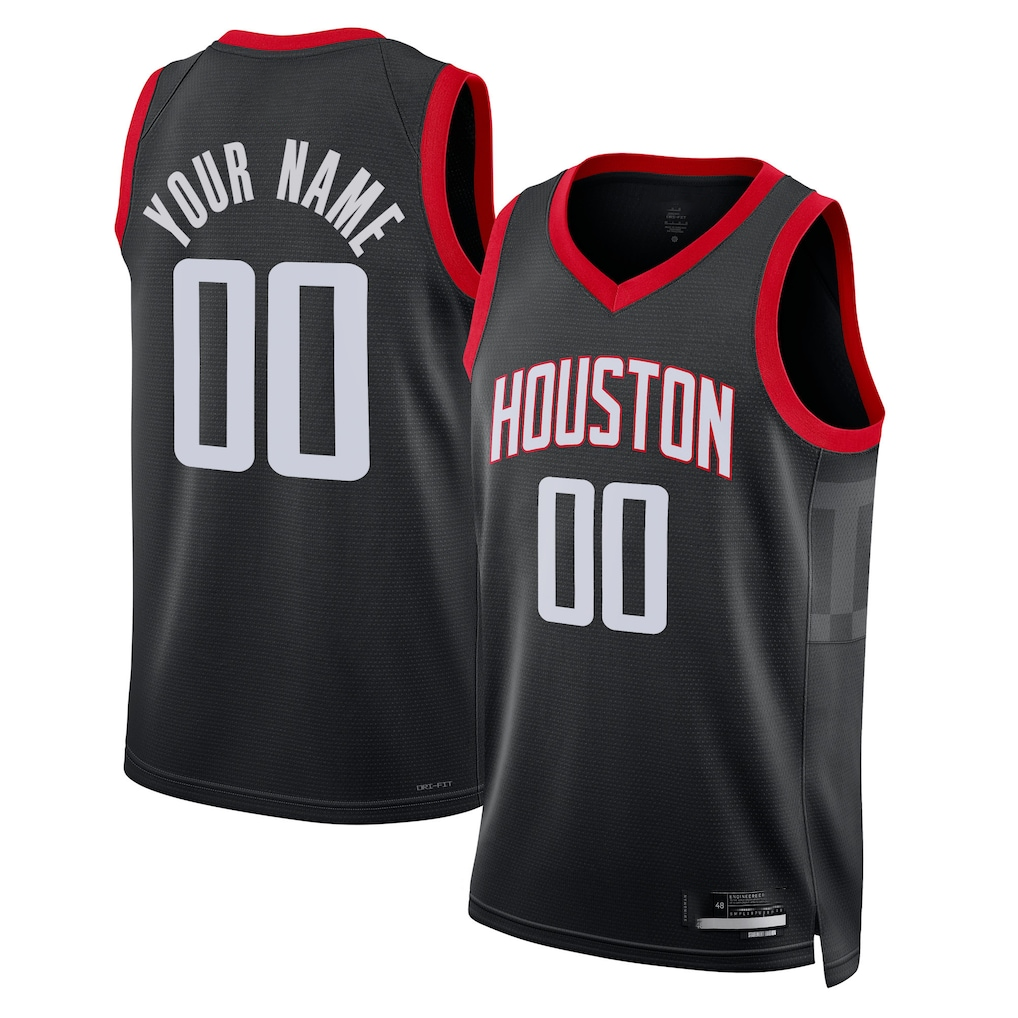 Kdoa Custom H.Rockets Black Swingman Stitched Jerseys-Association Edition