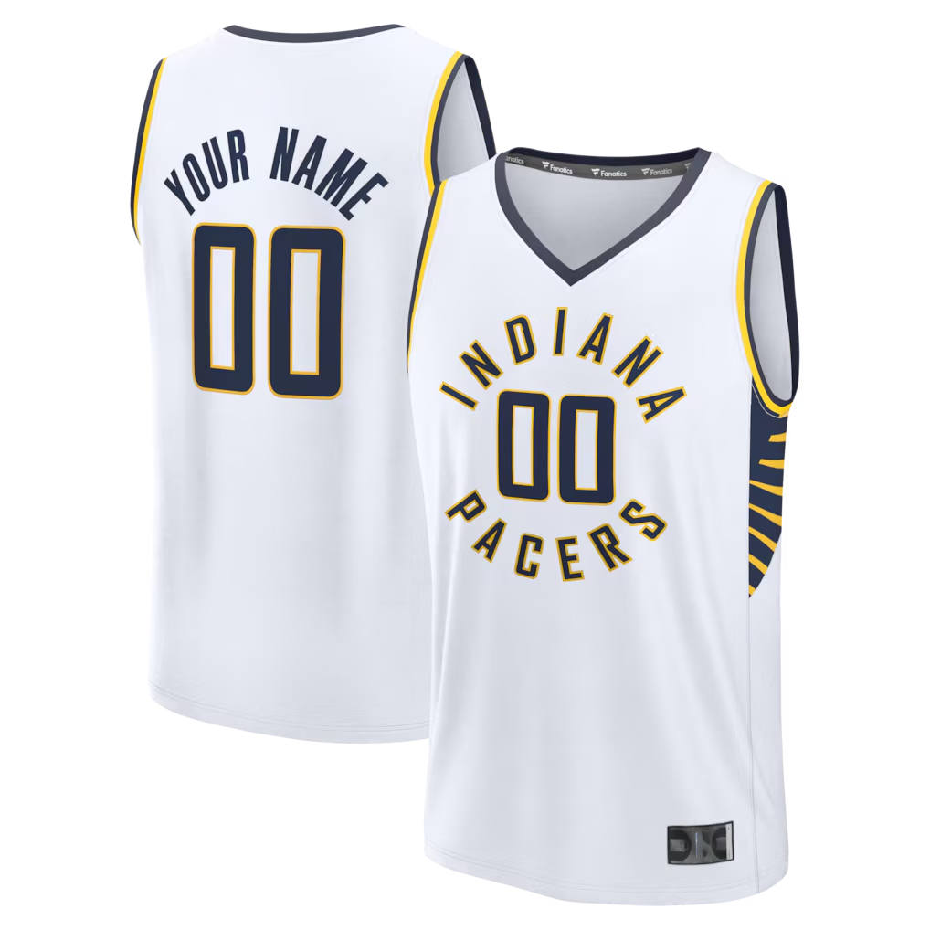 Kdoa Custom I.Pacers  White Fast Break Jerseys - Icon Edition