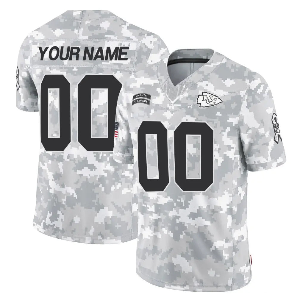 Kdoa Custom KC.Chiefs Arctic Camo Salute To Service Limited Game Any Name & Numbers Stitched Jerseys