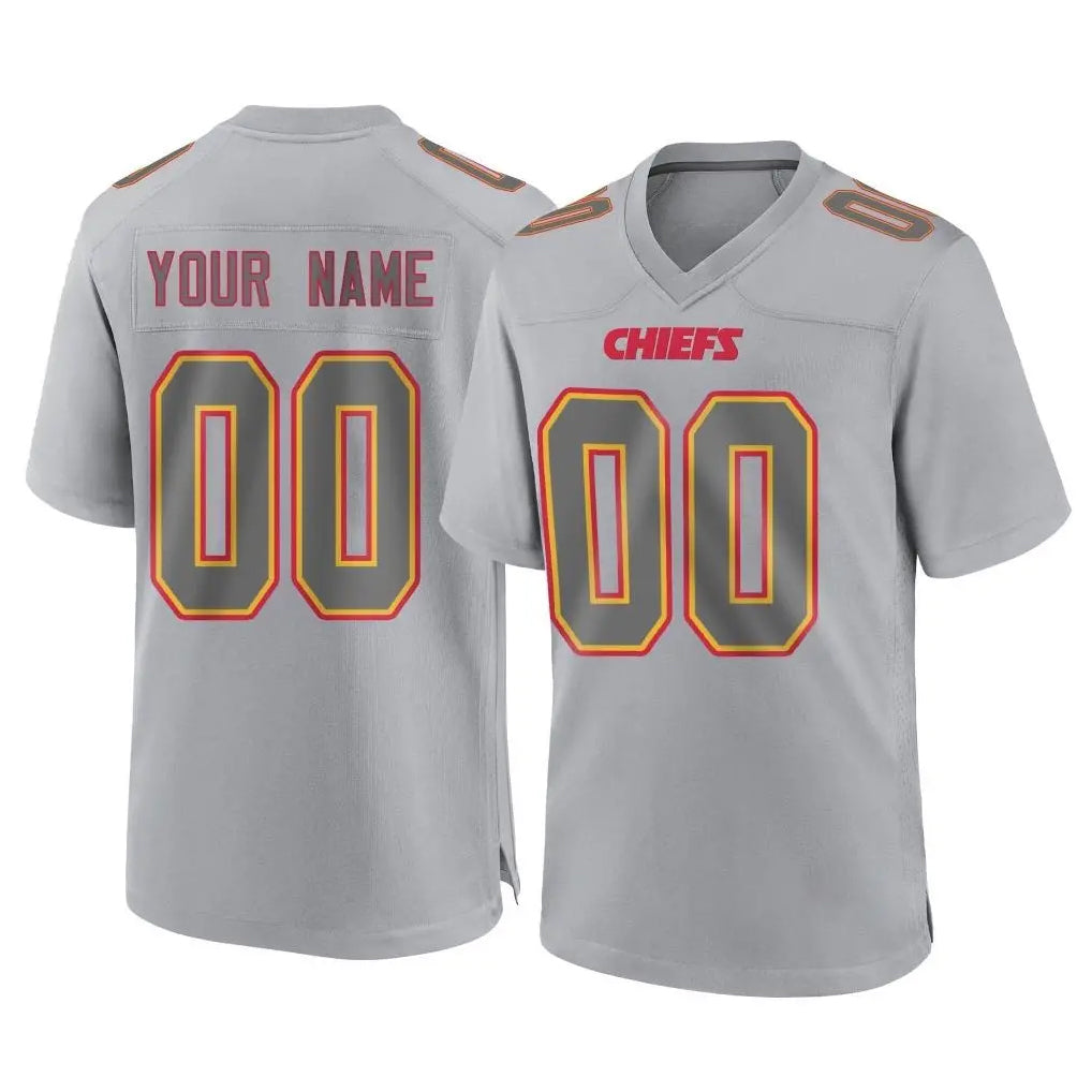 Kdoa Custom KC.Chiefs Gray Atmosphere Fashion Game Any Name & Numbers Stitched Jerseys