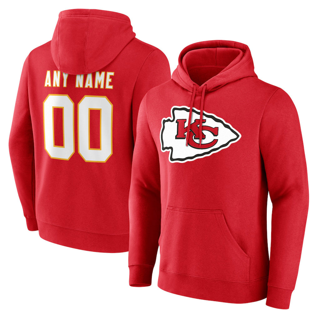 Kdoa Custom KC.Chiefs Red LoGo Pullover Hoodies Limited Any Name & Numbers Stitched Jerseys