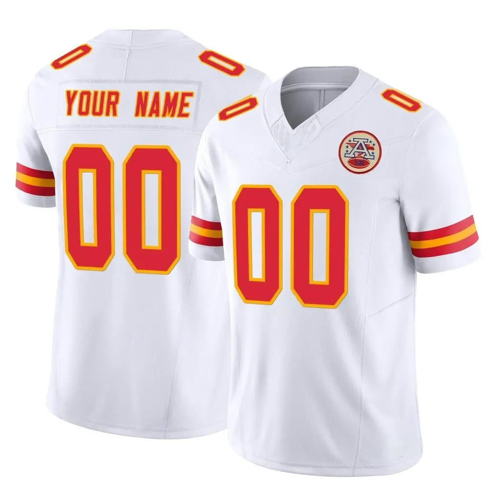 Kdoa Custom KC.Chiefs White Limited Vapor F.U.S.E. Home Game Any Name & Numbers Stitched Jerseys