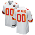 Kdoa Custom KC.Chiefs White Replica Game Stitched Jerseys