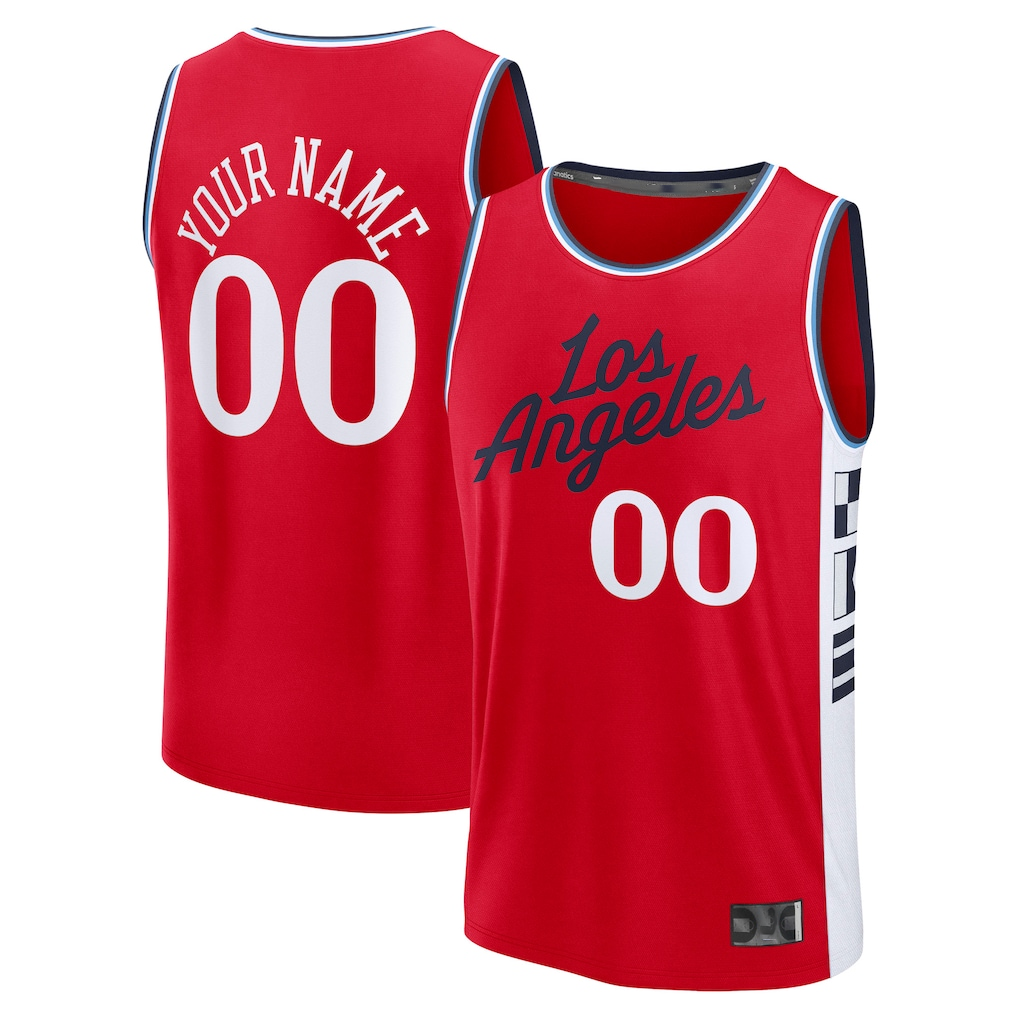 Kdoa Custom LA.Clippers Red Fast Break Stitched Jerseys- Statement Edition