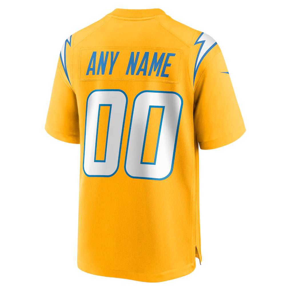 Kdoa Custom LA.Chargers Gold Home Game Stitched Jerseys