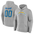 Kdoa Custom LA.Chargers Gray LOGO Pullover Hoodies Home Game Any Name & Numbers Stitched Jerseys