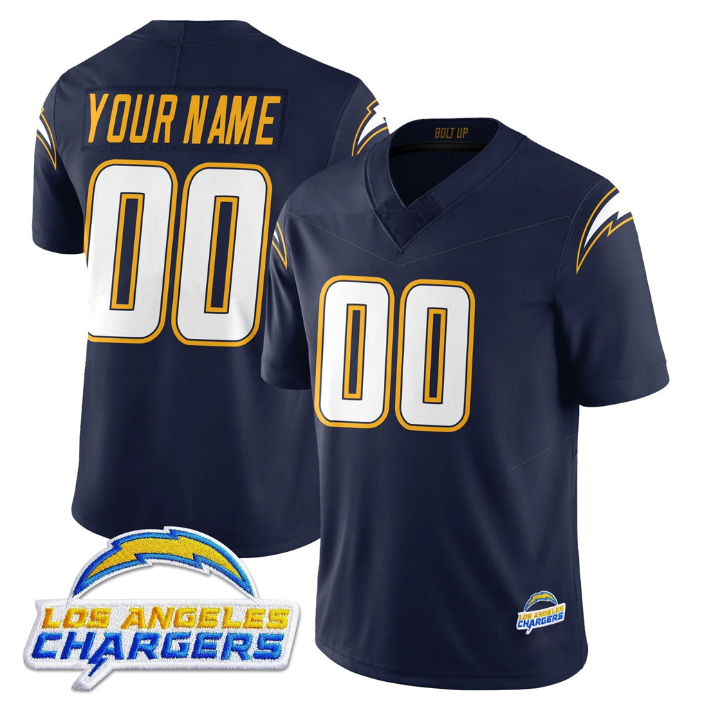 Kdoa Custom LA.Chargers Navy Elite Limited Home Game Any Name & Numbers Stitched Jerseys