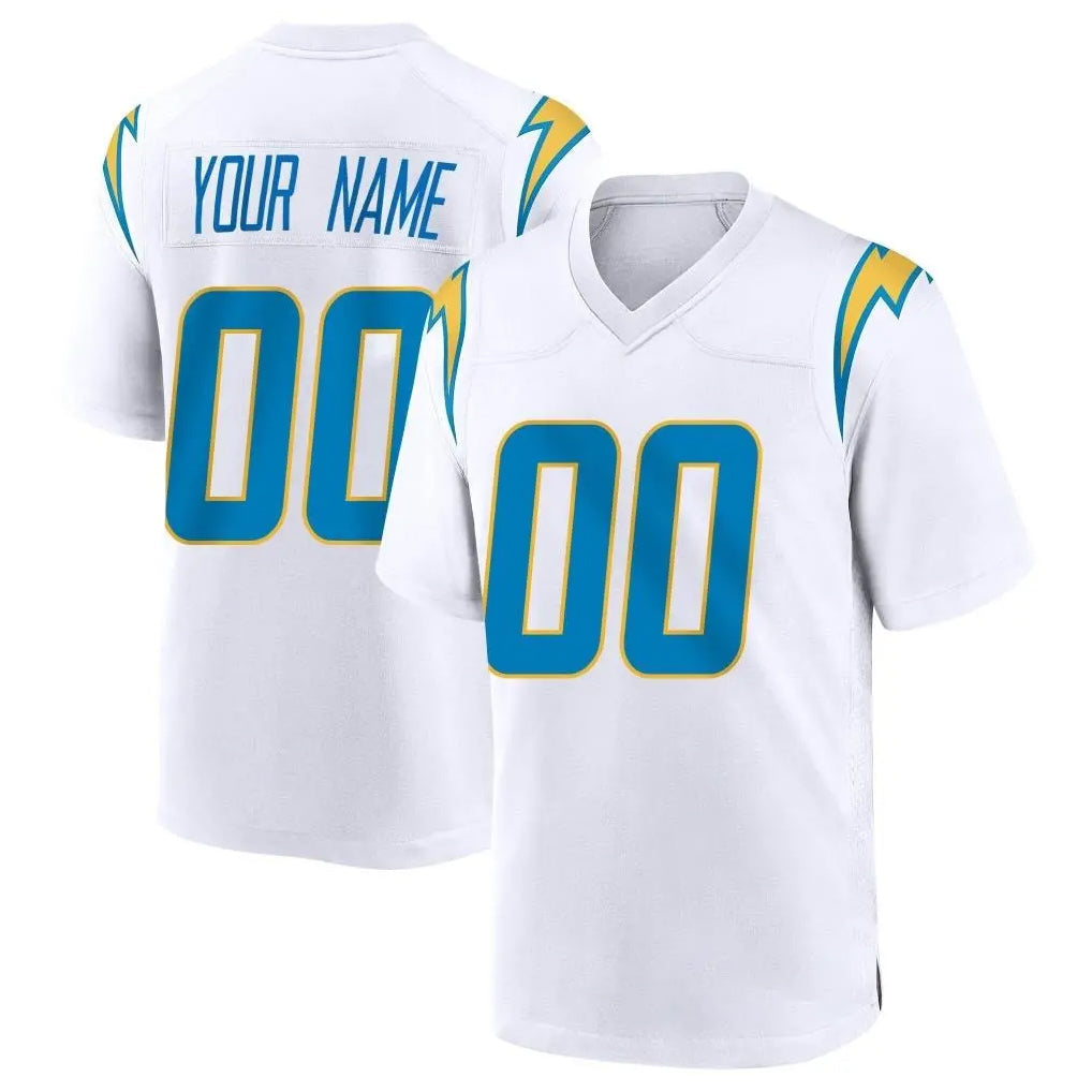 Kdoa Custom LA.Chargers White Home Game Any Name & Numbers Stitched Jerseys