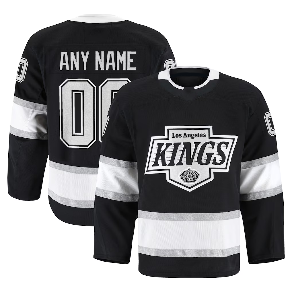 Kdoa Custom LA.Kings Black Home Authentic Pro Jerseys