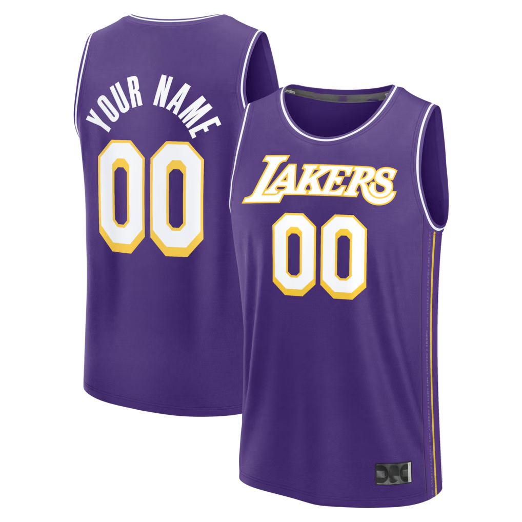 Kdoa Custom LA.Lakers Purple Fast Break Stitched Jerseys - Icon Edition