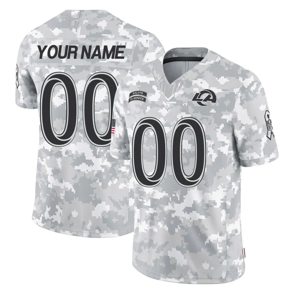 Kdoa Custom LA.Rams Arctic Camo Salute To Service Limited Game Any Name & Numbers Stitched Jerseys