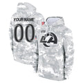 Kdoa Custom LA.Rams Arctic Camo Salute to Service Hoodies Limited Game Any Name & Numbers Stitched Jerseys