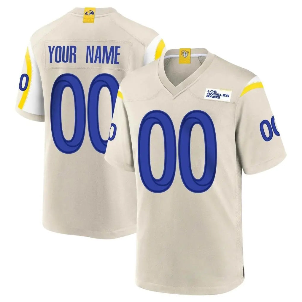 Kdoa Custom LA.Rams Bone Home Game Any Name & Numbers Stitched Jerseys