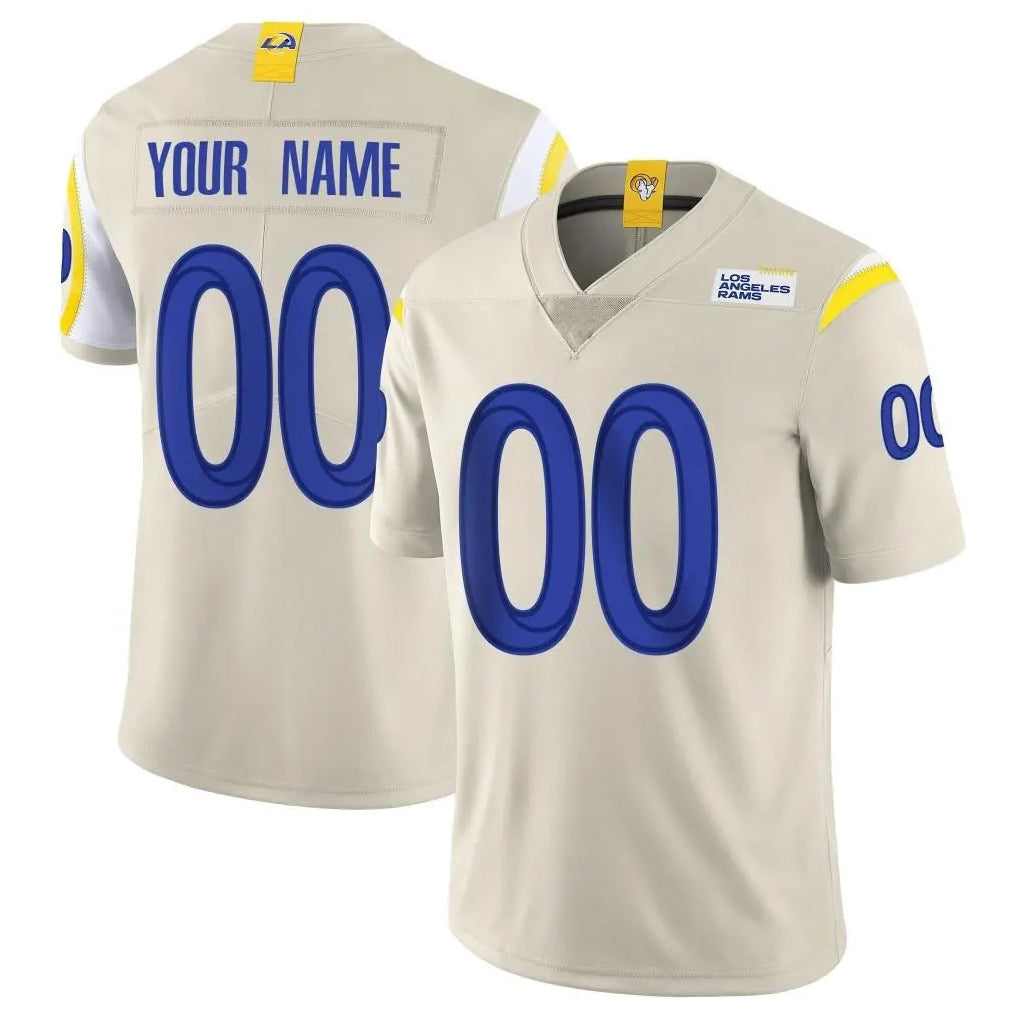 Kdoa Custom LA.Rams Bone Limited Vapor Home Game Any Name & Numbers Stitched Jerseys