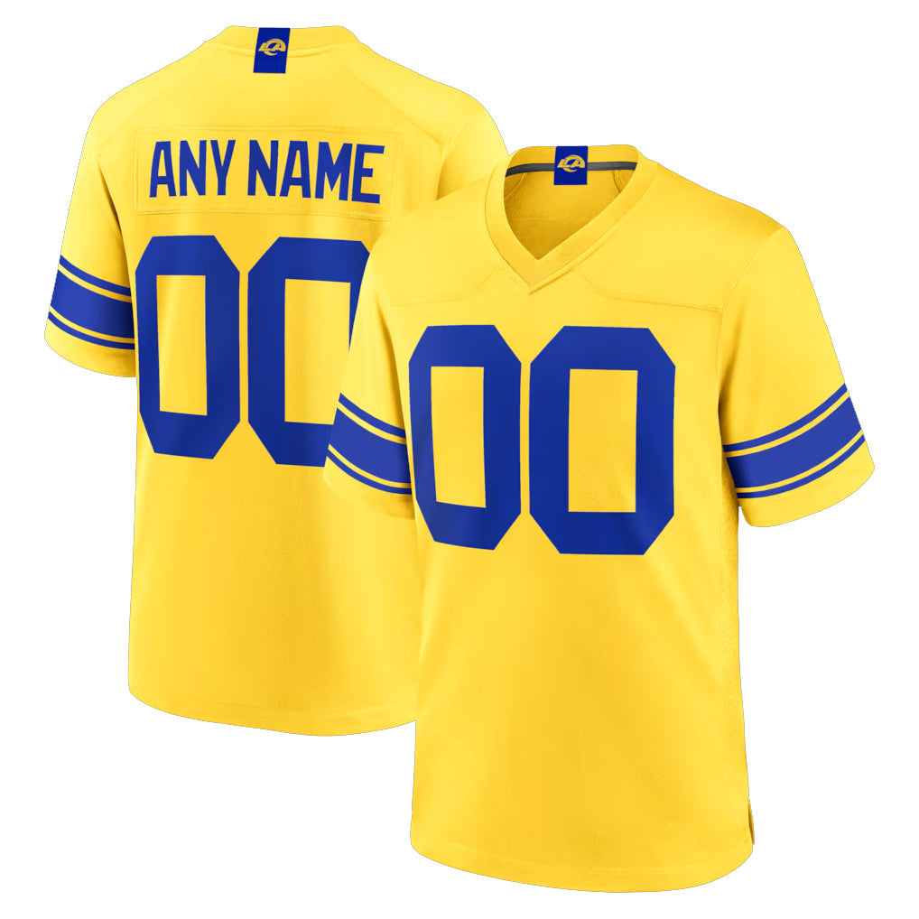 Kdoa Custom LA.Rams Gold Classic Sol Home Game Any Name & Numbers Stitched Jerseys