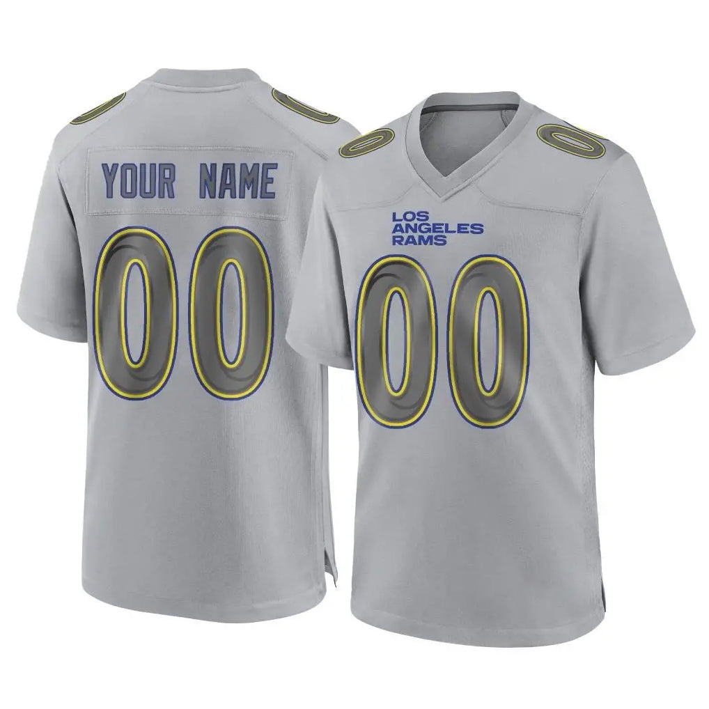 Kdoa Custom LA.Rams Gray Atmosphere Fashion Home Game Any Name & Numbers Stitched Jerseys
