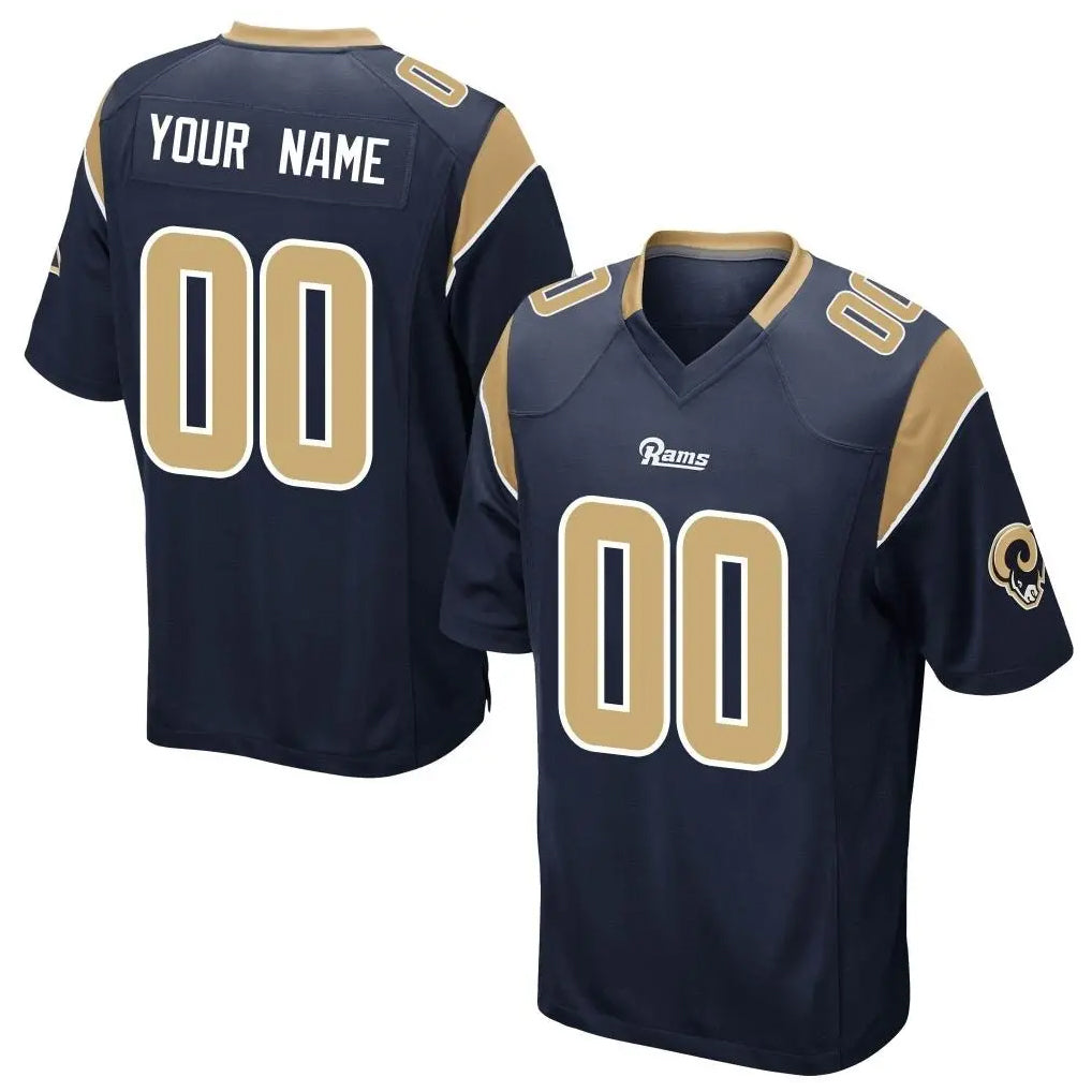 Kdoa Custom LA.Rams Navy Home Game Any Name & Numbers Stitched Jerseys