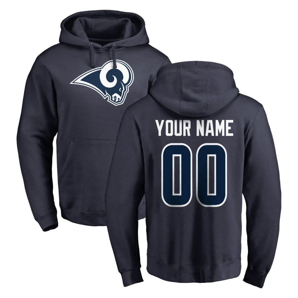 Kdoa Custom LA.Rams Navy Pullover Hoodie Limited Game Any Name & Numbers Stitched Jerseys