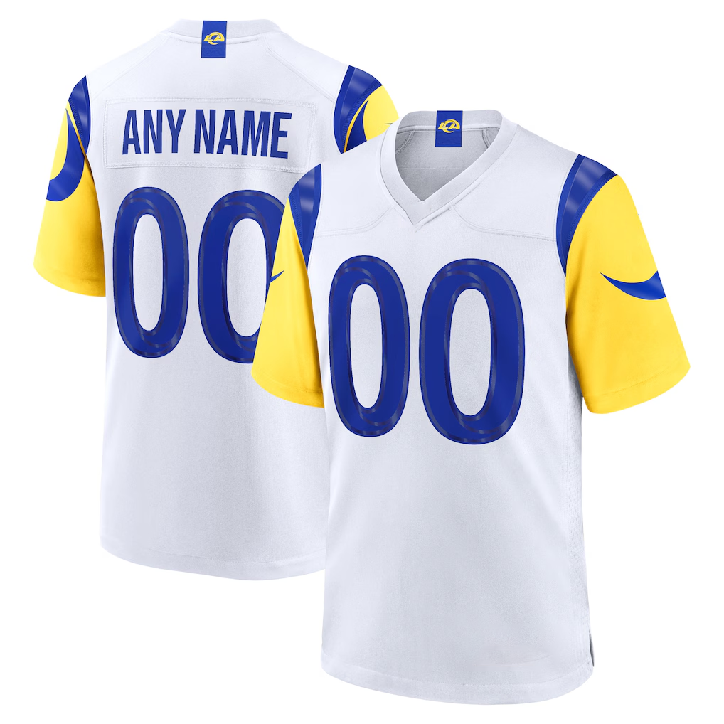 Kdoa Custom LA.Rams White Game Stitched Jerseys