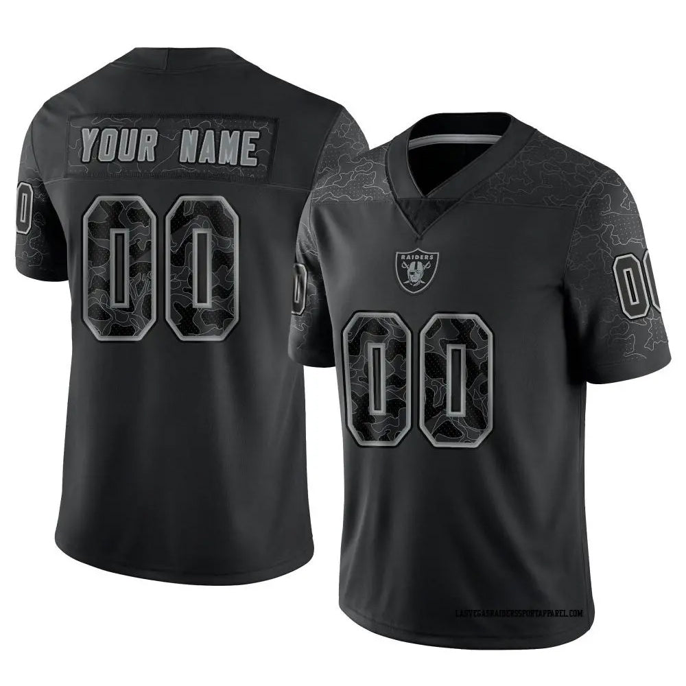 Kdoa Custom LV.Raiders Black RFLCTV Limited Stitched Jerseys