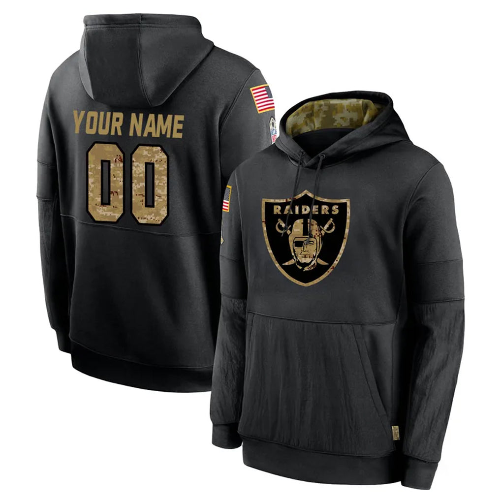 Kdoa Custom LV.Raiders Black Salute to Service Hoodies Limited Game Any Name & Numbers Stitched Jerseys