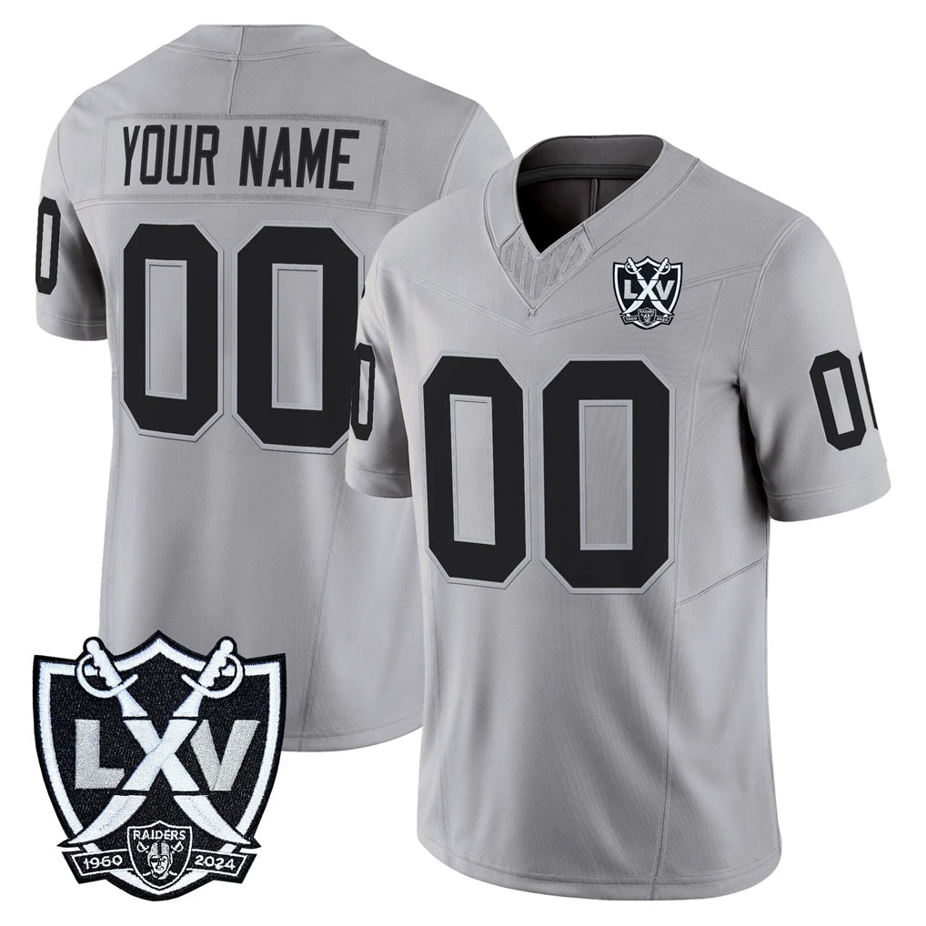 Kdoa Custom LV.Raiders Gray 2026 Vapor Limited Home Game Any Name & Numbers Stitched Jerseys