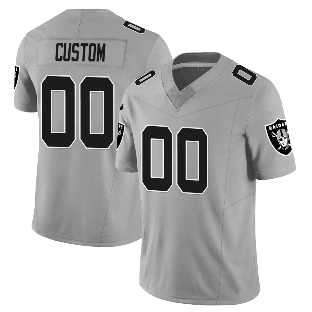 Kdoa Custom LV.Raiders Gray Limited Vapor F.U.S.E. Home Game Stitched Jerseys