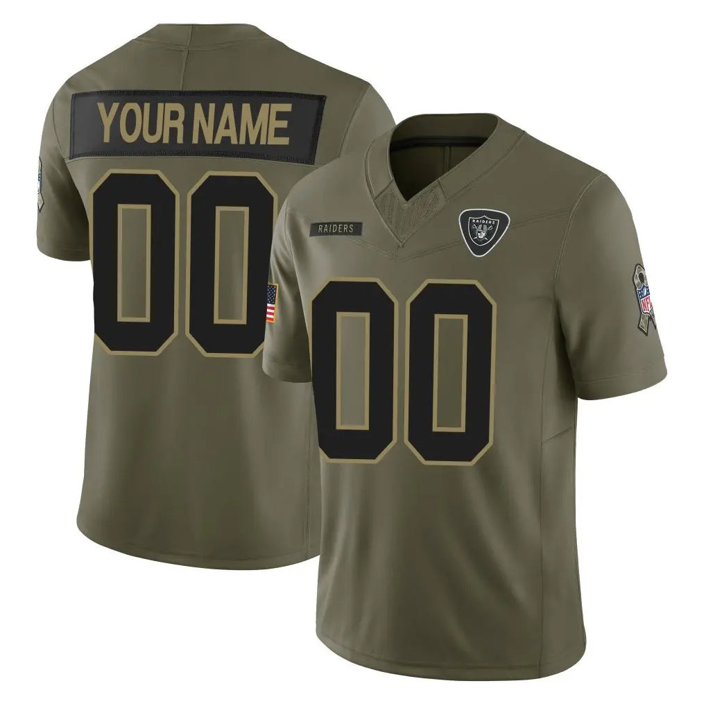 Kdoa Custom LV.Raiders Olive 2025 Salute To Service Limited Game Any Name & Numbers Stitched Jerseys