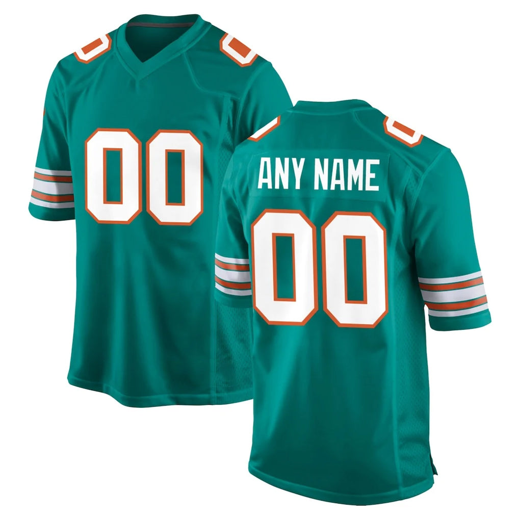 Kdoa Custom M.Dolphins Aqua Alternate Home Game Any Name & Numbers Stitched Jerseys